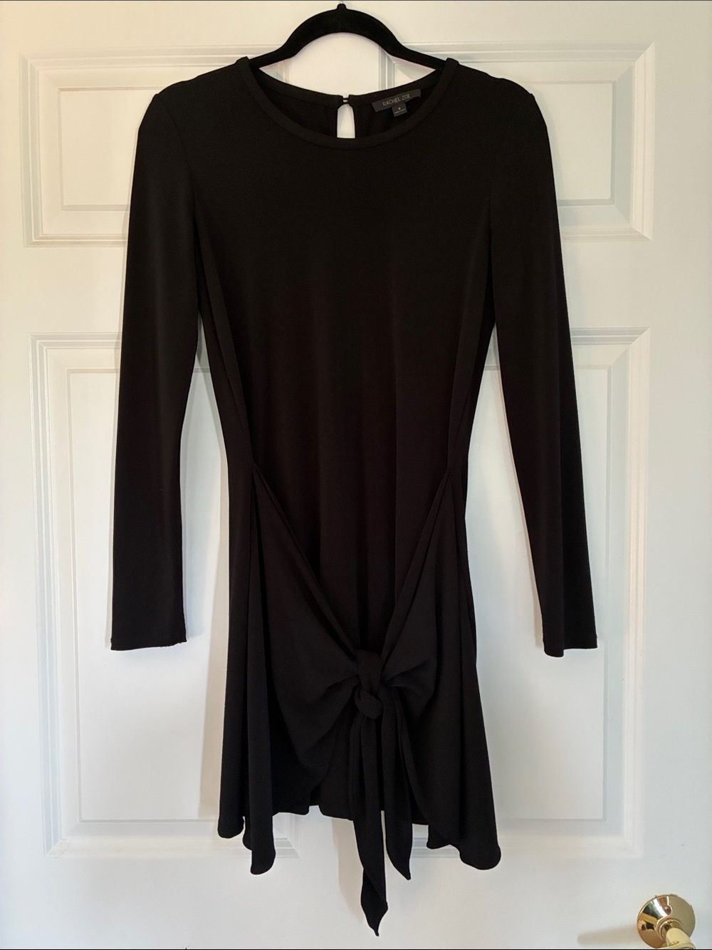 Rachel Zoe Black Long-Sleeve Tie-Front Dress